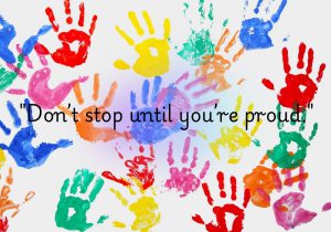 Don’t stop until you’re proud" encourages perseverance and dedication. It emphasizes the importance of pushing forward through challenges until you reach a point of personal satisfaction and pride in your accomplishments, motivating you to strive for your best.