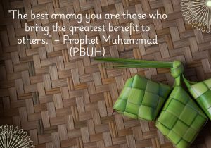 The best among you are those who bring the greatest benefit to others" by Prophet Muhammad (PBUH) emphasizes the importance of helping and serving others. It highlights that true excellence lies in positively impacting those around us, encouraging selflessness and compassion as key virtues in life.