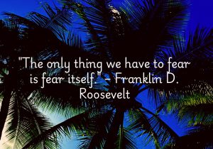 "The only thing we have to fear is fear itself" by Franklin D. Roosevelt underscores that fear, particularly irrational fear, can be more paralyzing than the actual challenges we face. Delivered during his inaugural speech in 1933, at the height of the Great Depression, Roosevelt encouraged people to confront difficulties with courage and confidence. The quote inspires overcoming fear, which often becomes the biggest obstacle to progress and success.