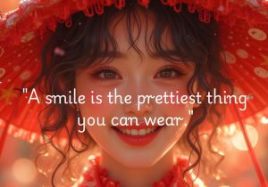 This quote highlights the beauty of a smile, suggesting that it is more attractive than any material adornment. It emphasizes that a genuine smile radiates warmth, positivity, and confidence, making it the most beautiful thing a person can "wear" to enhance their appearance and spread joy.