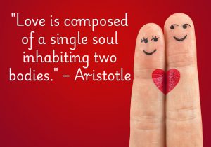 Aristotle's quote, "Love is composed of a single soul inhabiting two bodies," beautifully expresses the idea of deep connection and unity in love. It suggests that true love transcends physical boundaries, where two people are so emotionally and spiritually intertwined that they feel as though they share one soul. This metaphor highlights the profound bond and harmony that love can create between two individuals, making them feel complete together.