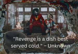 The phrase "Revenge is a dish best served cold" suggests that revenge is more effective or satisfying when carried out after careful thought, rather than in the heat of anger. By waiting, emotions cool down, allowing for a more calculated and impactful response. The quote highlights the idea that revenge, when delayed and detached from immediate feelings, can be more precise and ultimately more satisfying.