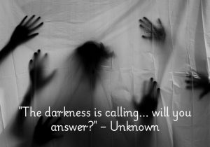 "The darkness is calling... will you answer?" is a thought-provoking statement that evokes a sense of mystery and intrigue. The unknown author suggests an invitation to confront one's fears, secrets, or the unknown aspects of life. It implies that darkness can represent not only fear but also opportunity, temptation, or self-discovery. The quote encourages reflection on personal choices and the courage to face what lies beneath the surface, challenging the reader to consider whether they will embrace or shy away from the call of the unknown.